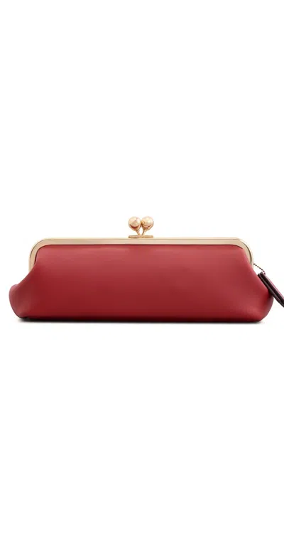 Coach Leather Kisslock Frame Bag 30 Poppy