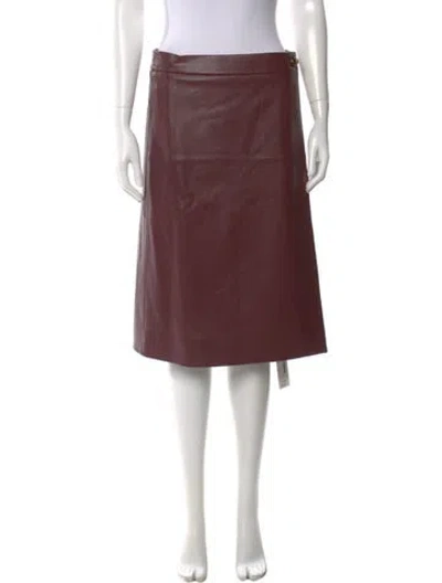 Pre-owned Coach Leather Knee-length Skirt In Burgundy