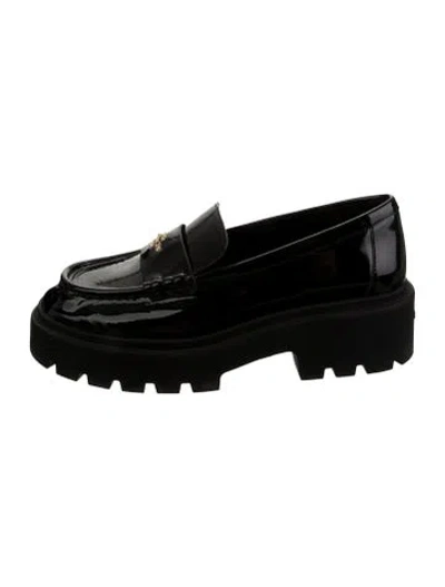 Pre-owned Coach Leather Loafers In Black