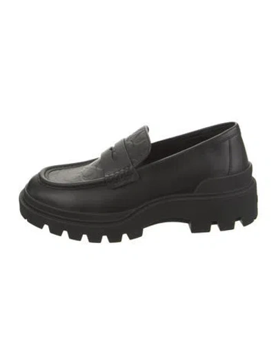 Pre-owned Coach Leather Loafers In Black