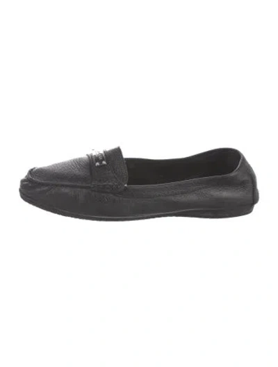 Pre-owned Coach Leather Loafers In Black