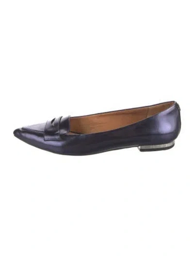 Pre-owned Coach Leather Loafers In Blue
