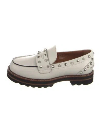 Pre-owned Coach Leather Loafers In White