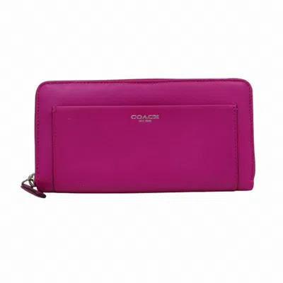 Pre-owned Coach Leather Long Wallet (bi-fold) () In Pink