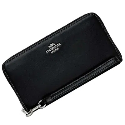 Pre-owned Coach Leather Long Wallet (bi-fold) () In Black