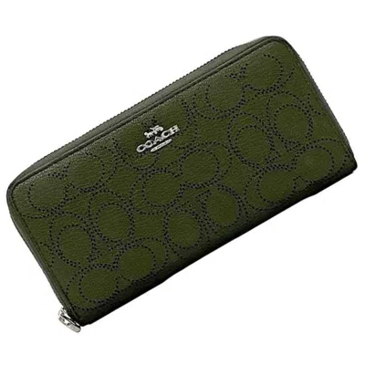 Pre-owned Coach Leather Long Wallet (bi-fold) () In Green