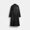 Coach Leather Mac Coat In Black