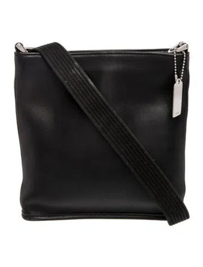 Pre-owned Coach Leather Messenger Bag In Black
