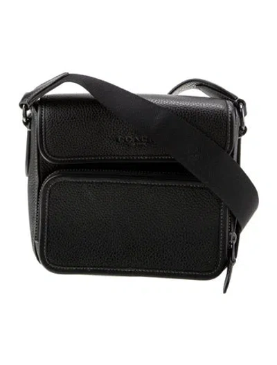 Pre-owned Coach Leather Messenger Bag In Black