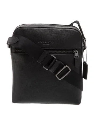 Pre-owned Coach Leather Messenger Bag In Black