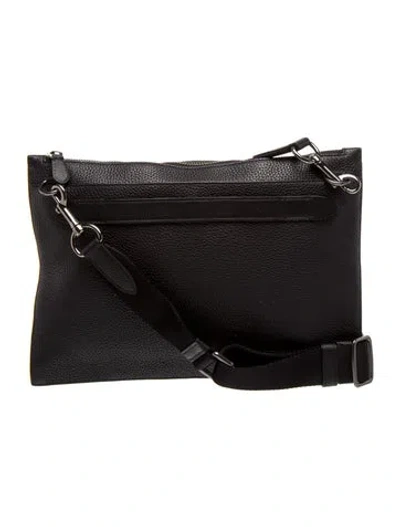 Pre-owned Coach Leather Messenger Bag In Black