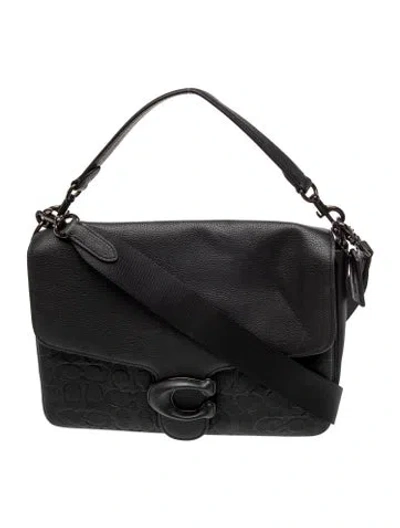 Pre-owned Coach Leather Messenger Bag In Black