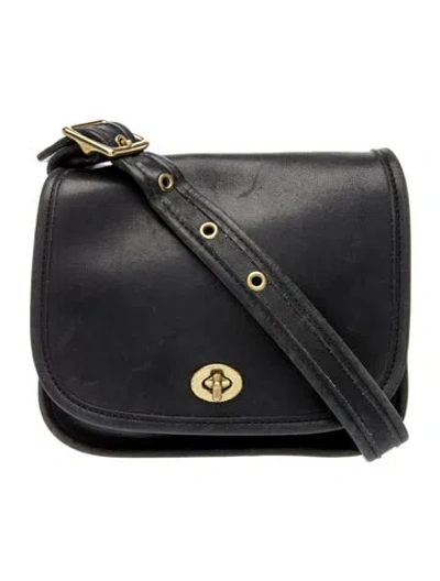 Pre-owned Coach Leather Messenger Bag In Black