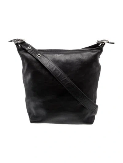 Pre-owned Coach Leather Messenger Bag In Black