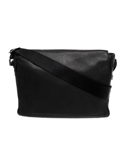 Pre-owned Coach Leather Messenger Bag In Black