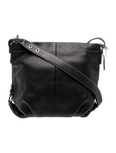 Pre-owned Coach Leather Messenger Bag In Black