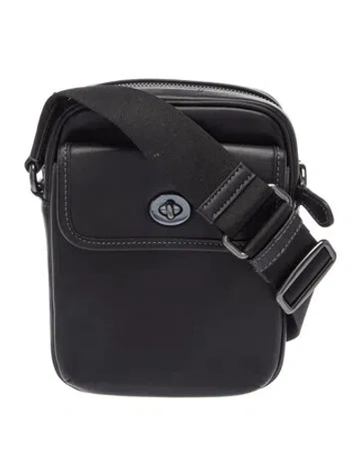 Pre-owned Coach Leather Messenger Bag In Black