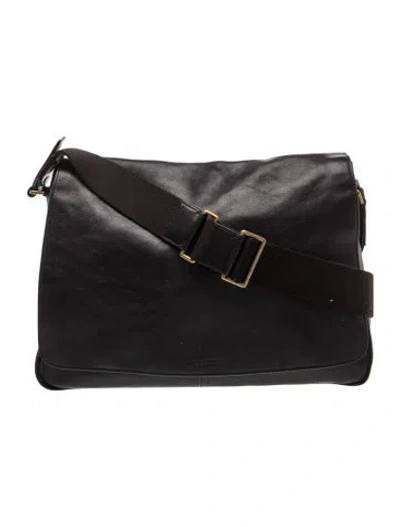 Pre-owned Coach Leather Messenger Bag In Black