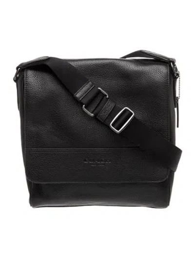 Pre-owned Coach Leather Messenger Bag In Black