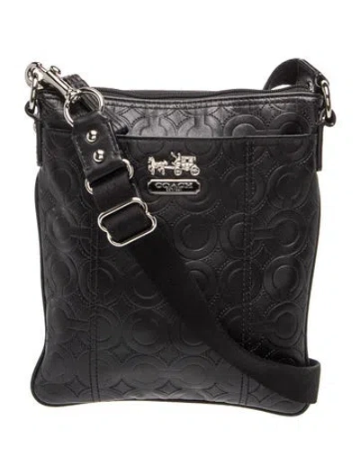 Pre-owned Coach Leather Messenger Bag In Black