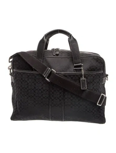 Pre-owned Coach Leather Messenger Bag In Black