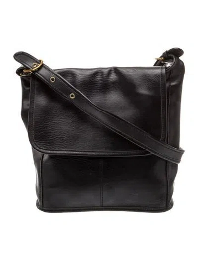 Pre-owned Coach Leather Messenger Bag In Black