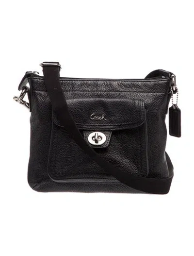 Pre-owned Coach Leather Messenger Bag In Black