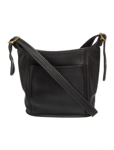 Pre-owned Coach Leather Messenger Bag In Black