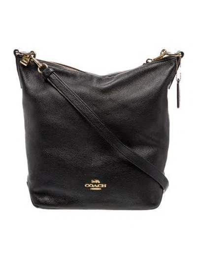 Pre-owned Coach Leather Messenger Bag In Black