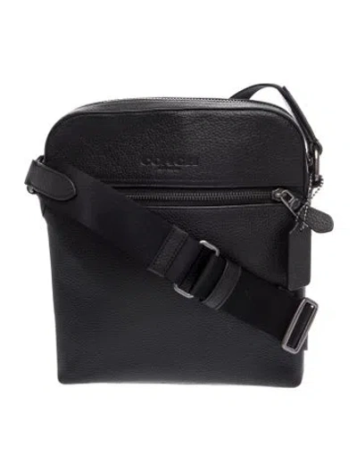 Pre-owned Coach Leather Messenger Bag In Black