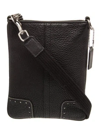 Pre-owned Coach Leather Messenger Bag In Black