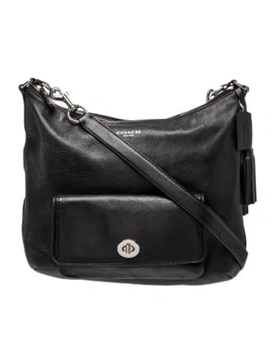 Pre-owned Coach Leather Messenger Bag In Black