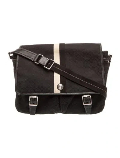 Pre-owned Coach Leather Messenger Bag In Black