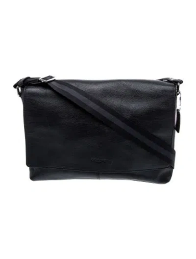 Pre-owned Coach Leather Messenger Bag In Black