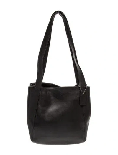 Pre-owned Coach Leather Messenger Bag In Black