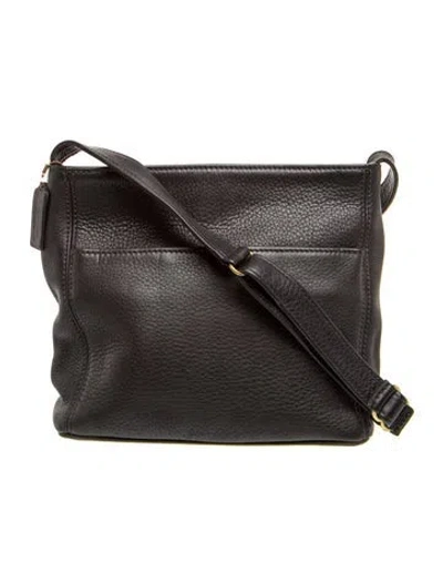 Pre-owned Coach Leather Messenger Bag In Black