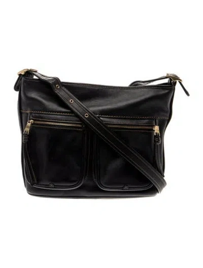 Pre-owned Coach Leather Messenger Bag In Black