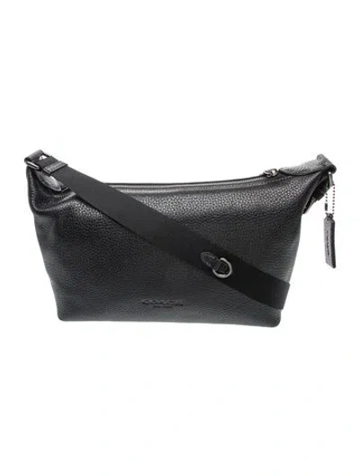 Pre-owned Coach Leather Messenger Bag In Black