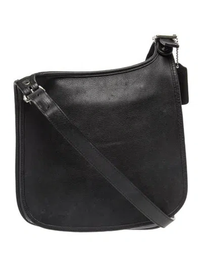 Pre-owned Coach Leather Messenger Bag In Black