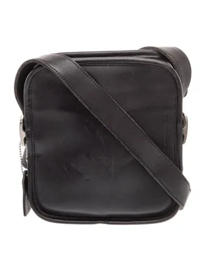 Pre-owned Coach Leather Messenger Bag In Black