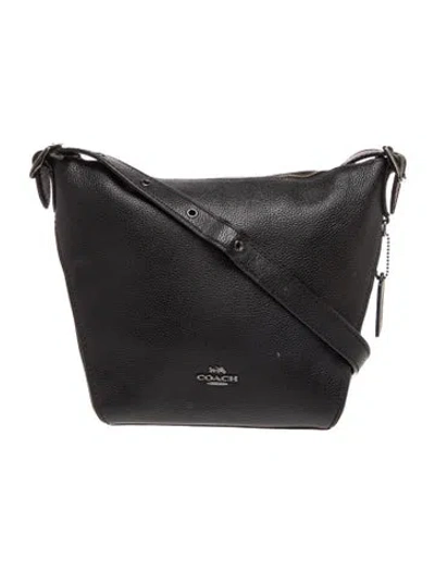 Pre-owned Coach Leather Messenger Bag In Black