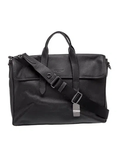 Pre-owned Coach Leather Messenger Bag In Black