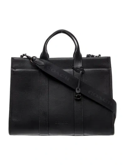 Pre-owned Coach Leather Messenger Bag In Black