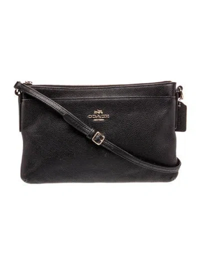 Pre-owned Coach Leather Messenger Bag In Black