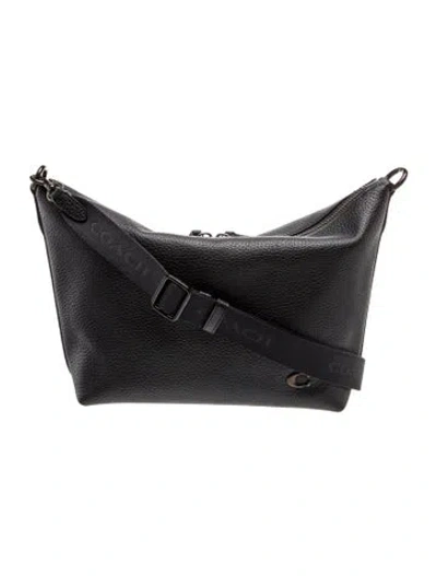 Pre-owned Coach Leather Messenger Bag In Black