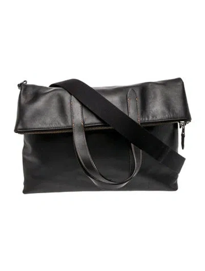 Pre-owned Coach Leather Messenger Bag In Black