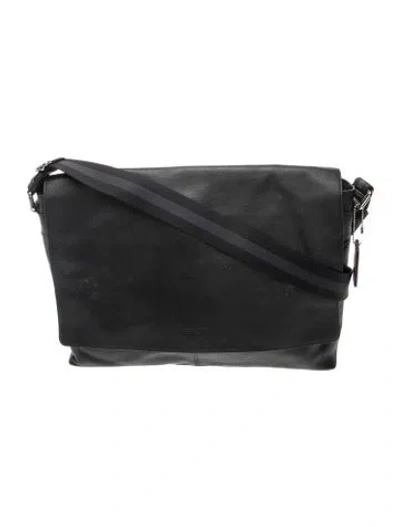 Pre-owned Coach Leather Messenger Bag In Black