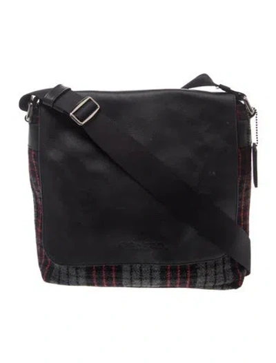 Pre-owned Coach Leather Messenger Bag In Black