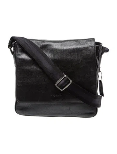 Pre-owned Coach Leather Messenger Bag In Black