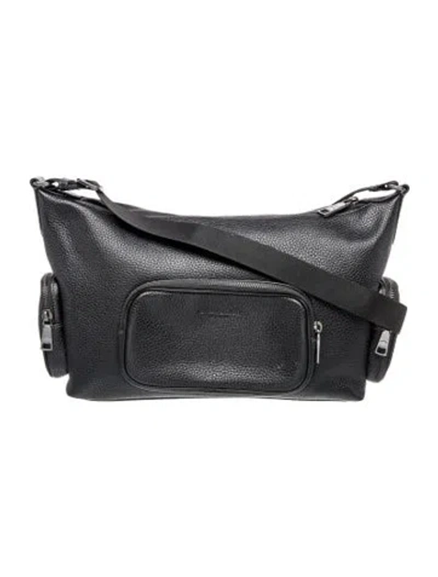Pre-owned Coach Leather Messenger Bag In Black